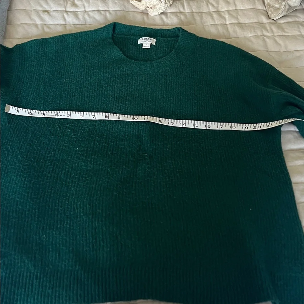 J. Crew Sweater Emerald Green Extra-Soft Crewneck Ribbed Knit CE097 Medium